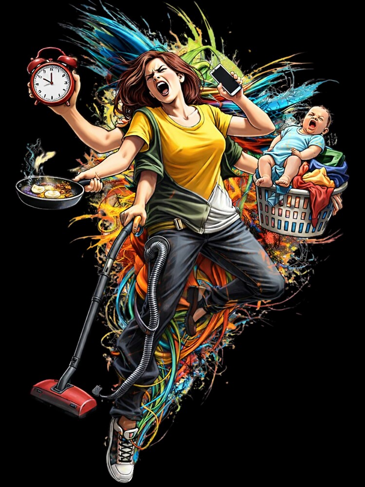 Super Mom Multitasking – Busy Mom Life Design by PlynGraphics