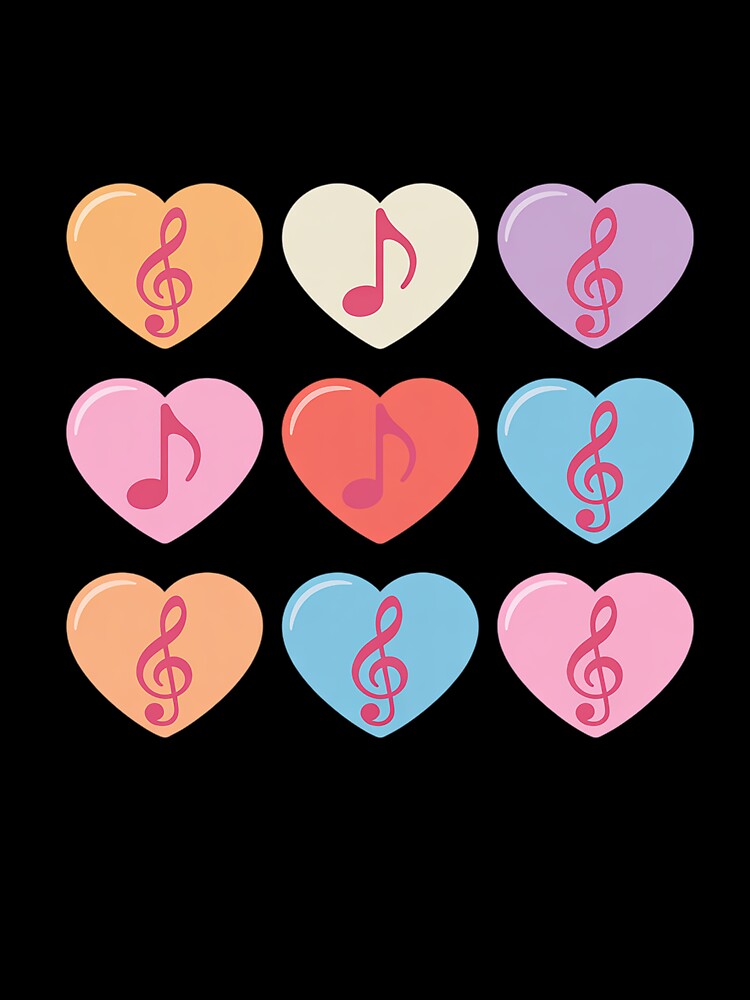 Music Teacher Valentine's Day Candy Heart Musical Note Lover by fferomananul