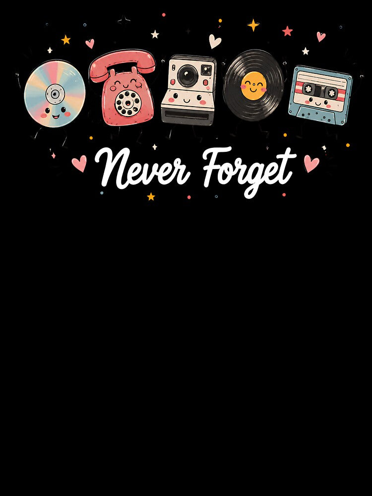 Never Forget 90s Retro Kawaii Characters Cassette Vinyl CD by VGAfanatic