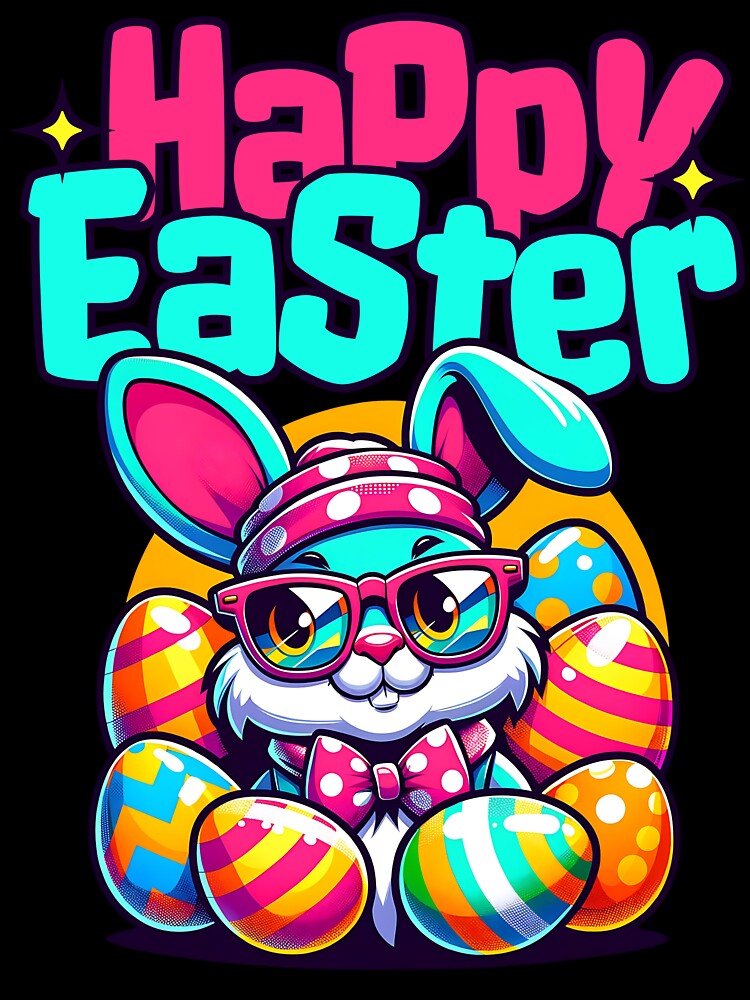 Happy Easter Bunny with Eggs by MaxOutDesign