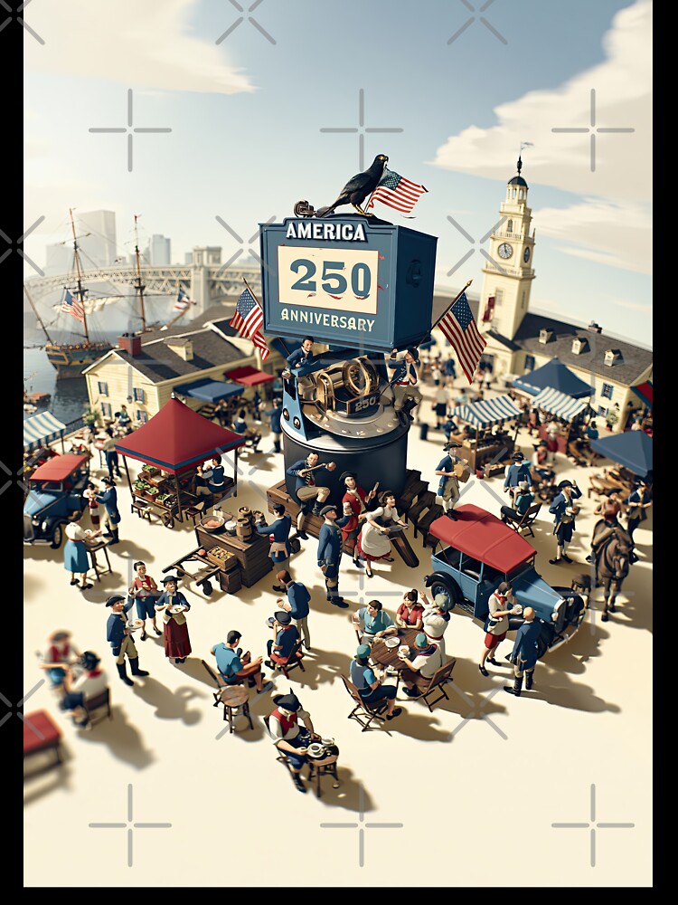 Vintage American Village 250 Celebration Crowd by Piotrek0001