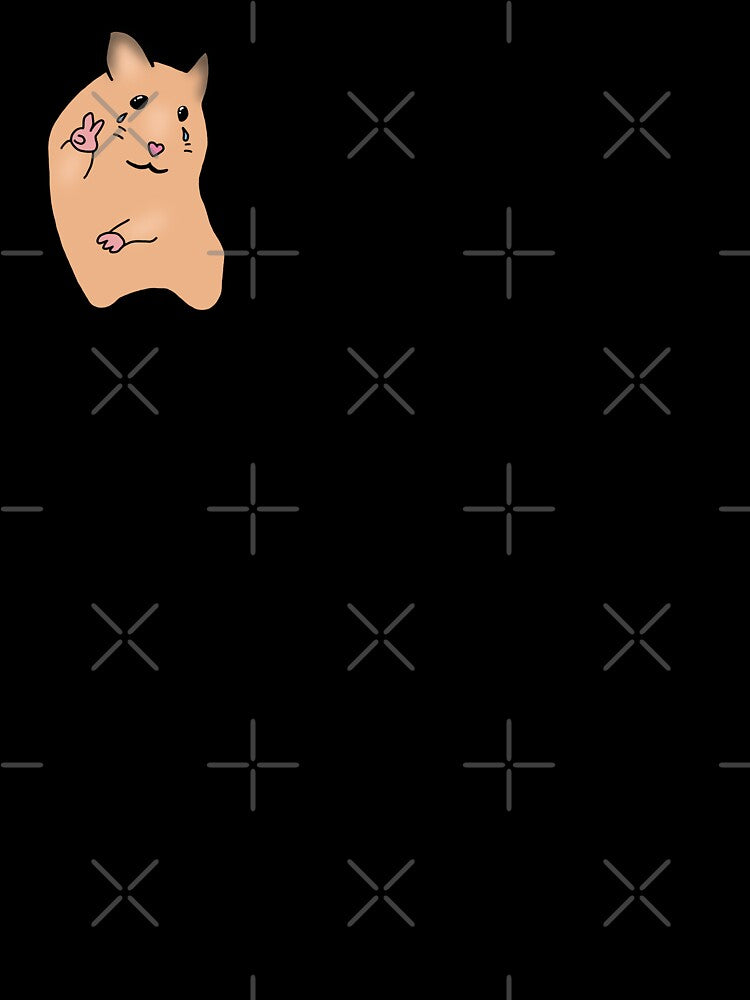 Crying hamster meme peace sign by Gwebbel