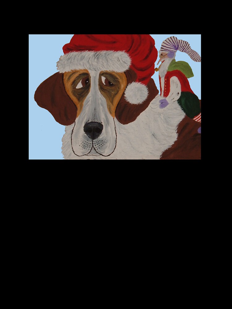 Christmas Saint Bernard and Elf by Squirreldumplings