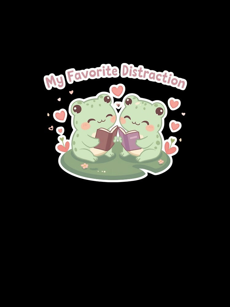 My Favorite Distraction - Frog Couple Reading Valentine by OrikuStudio