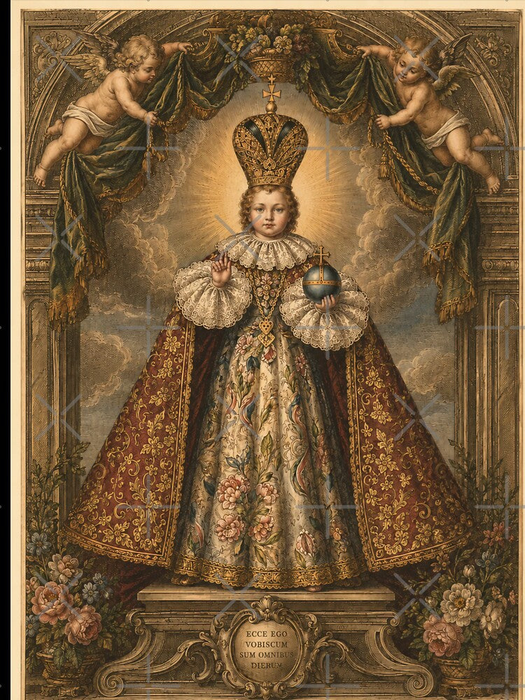 Infant Jesus of Prague Vintage Catholic Art Print | Sacred Religious Christian Portrait | Baroque Holy Child Wall Decor by Crux Fidelis