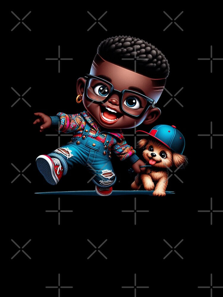 Stylish Black Child Cartoon Character by Lulunza