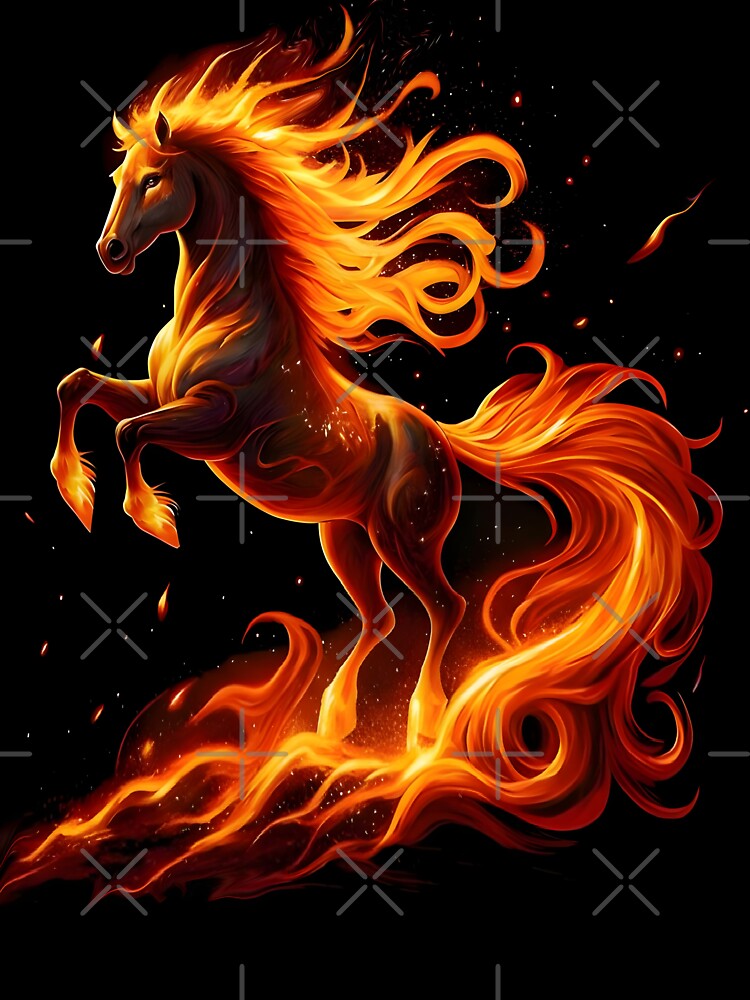 Year of the Fiery Horse, Happy New Year! fire on black background by orthodox-icon