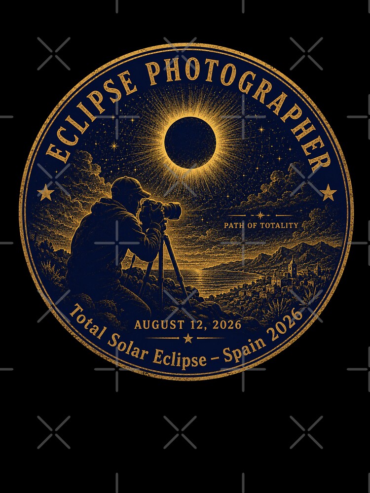 Eclipse Photographer Spain 2026 Totality Badge by CalmCapy Co