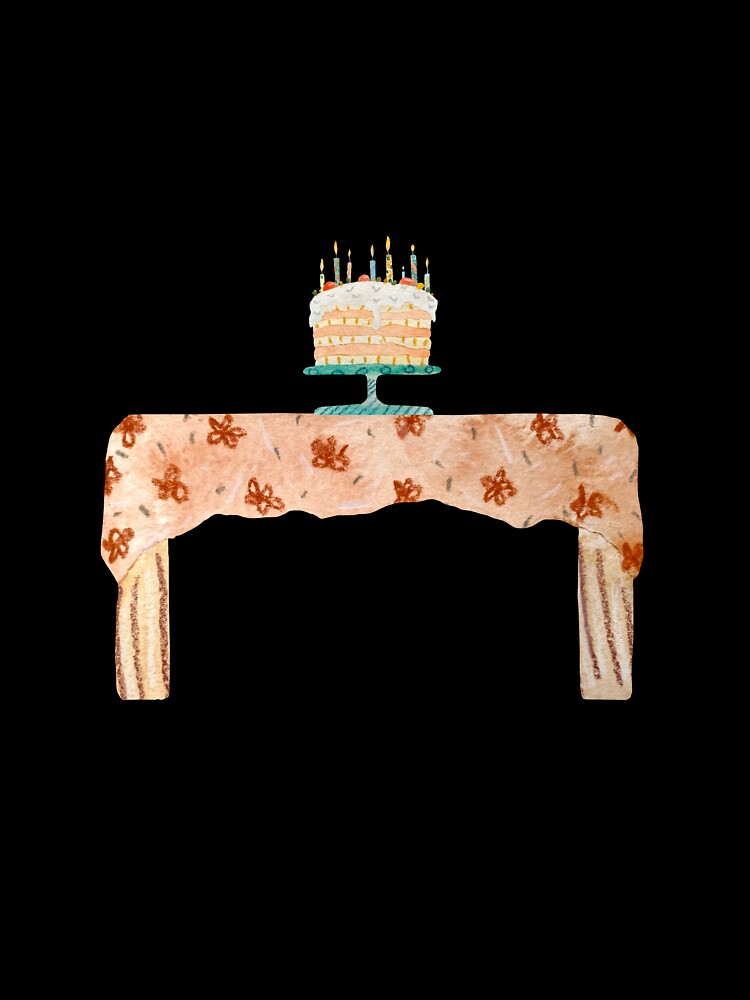 Cake table candle textured happy watercolor sketch yellow by Yana Mustafina | Boho Soulful Designs