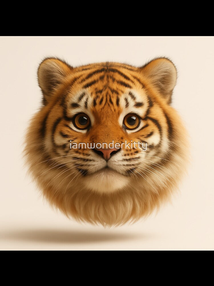 Cute 3D Tiger Face – Fluffy Floating Wild Animal Character by iamwonderkitty
