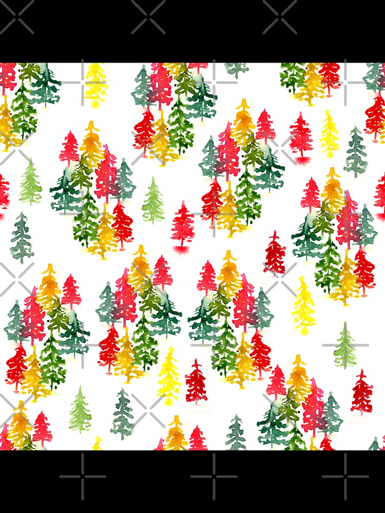 Watercolor Christmas trees by Harpley Design Studio