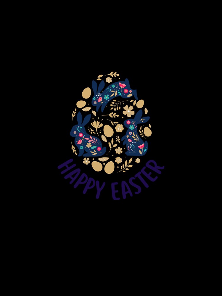 Happy Easter | Cute Easter Bunny & Egg Design by Nirav-25