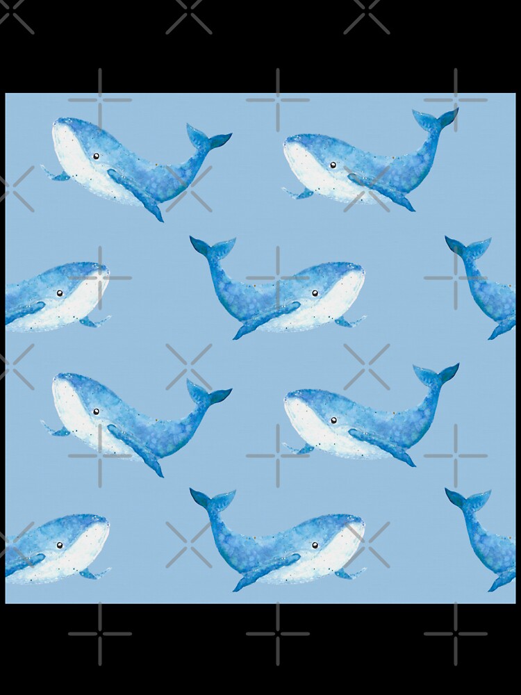 Watercolor Whale on Blue by RegalitosParaTi