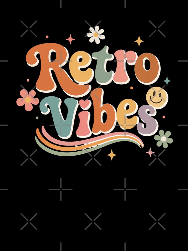 Retro Vibes Cute Groovy Typography | Vintage Aesthetic Retro Quote Sticker by Sanika arts