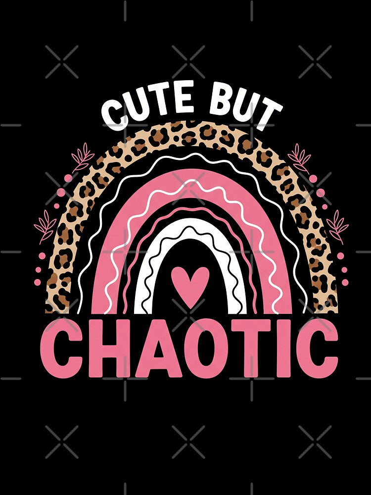 Cute But Chaotic Sarcastic Mom Gifts - Leopard Rainbow Aesthetic by VibePrintsHub
