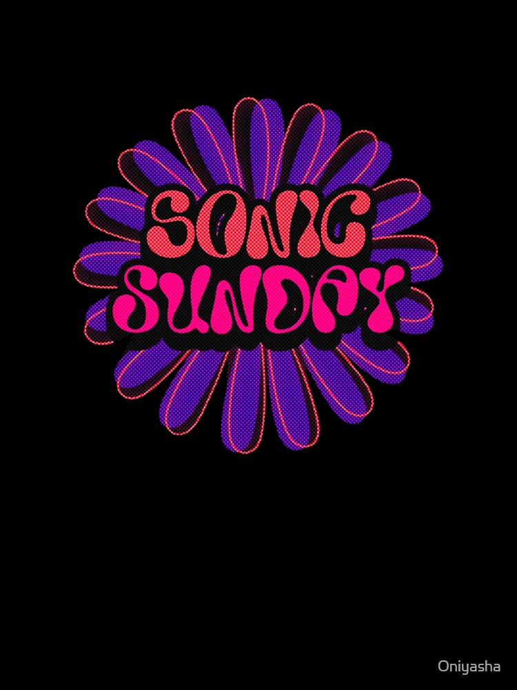 Sonic Sunday Retro Psychedelic Flower by Oniyasha
