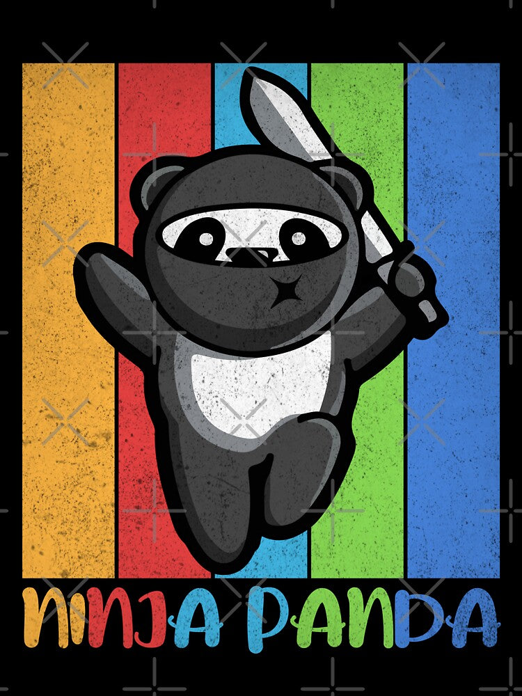 Cute Ninja Panda Design — Funny Cartoon Martial Arts Panda Illustration for Stickers, T-Shirts, Gifts by Krasnovaovaova