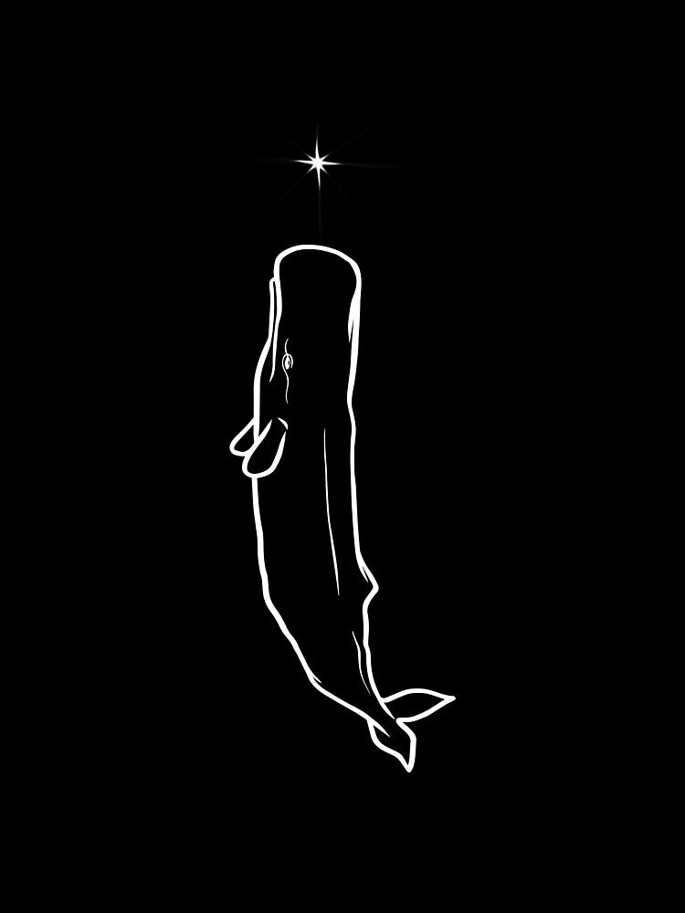 Spermwhale White Line Art by AscendingWhale
