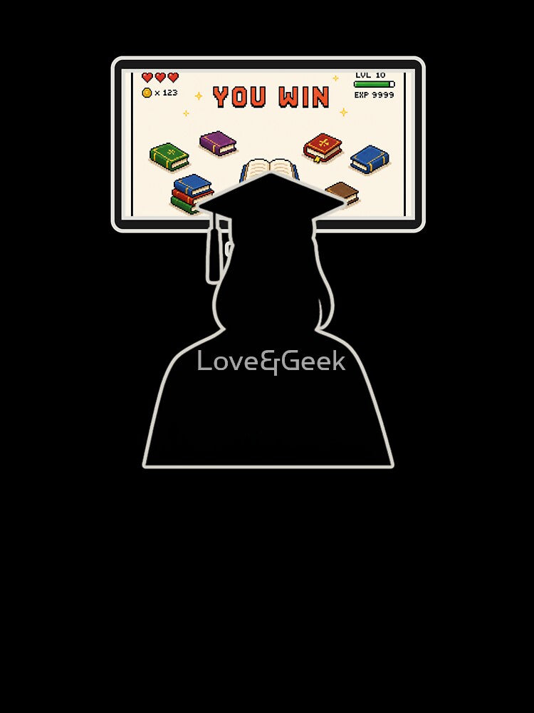 Geek graduate YOU WIN | Long hair | Graduation gift by Love&Geek