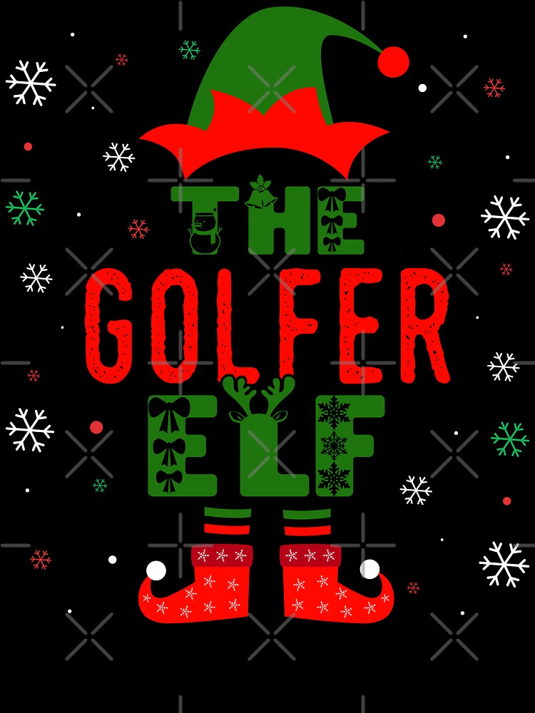 Family Christmas Matching Squad Outfit Elf Funny Golfer by artworkbyrihen