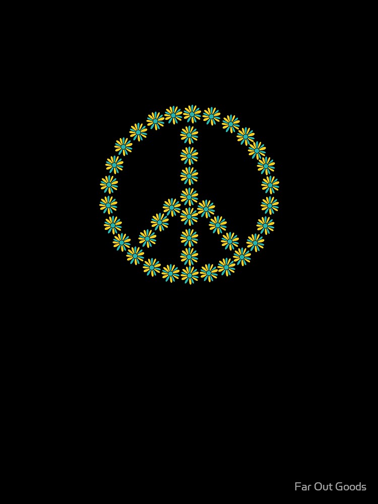 Boho Daisy Flower Peace Sign – Retro 70s Floral Graphic by Far Out Goods