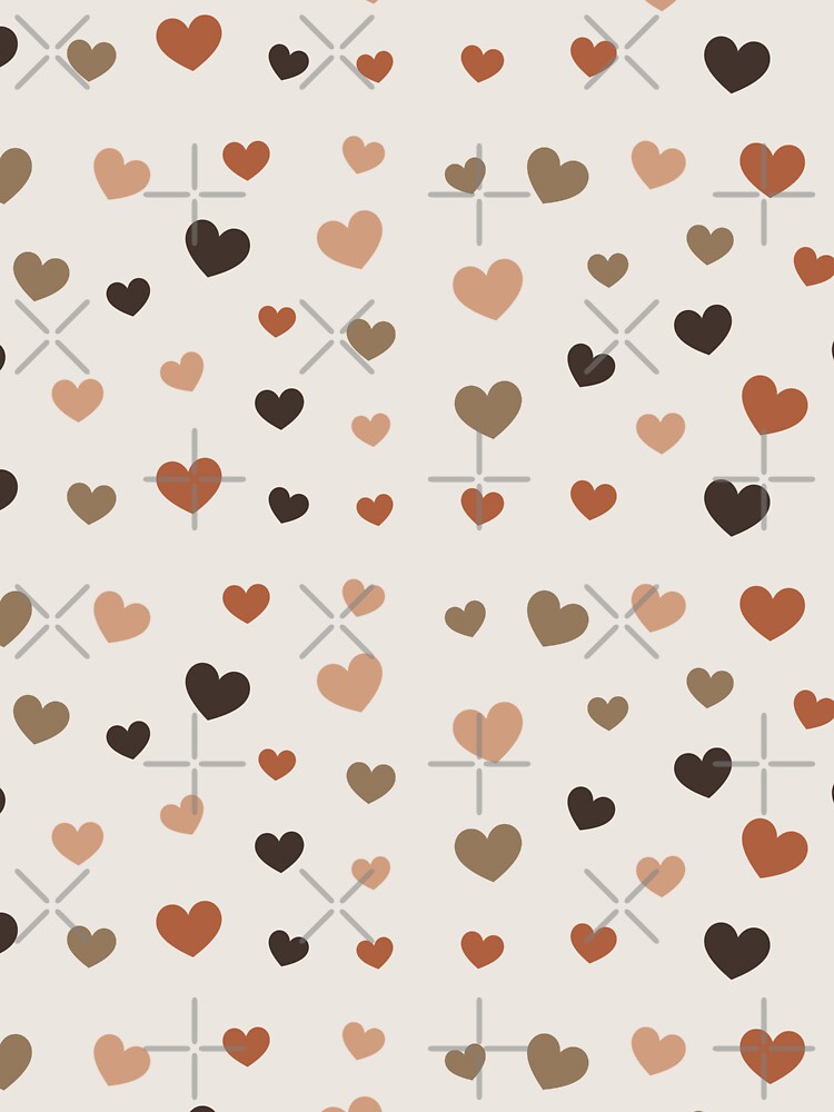 Hearts pattern,brown by cutecrazytshirt