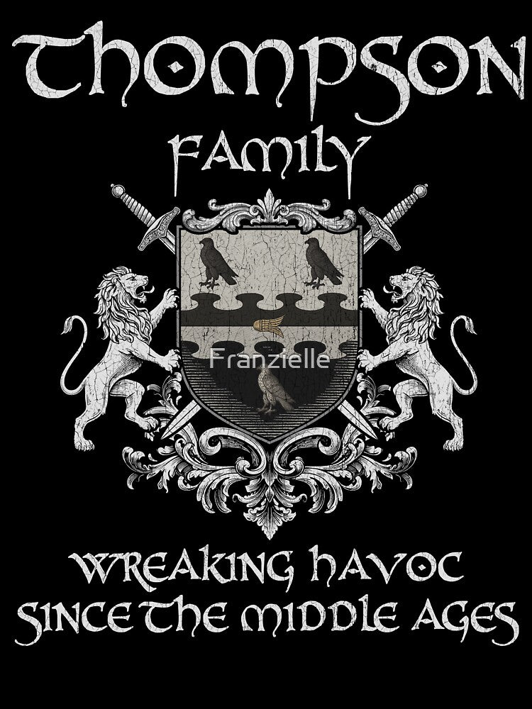 Thompson Family Crest – Medieval Heritage Emblem for Ancestry Lovers & Vintage Style Fans by 9X FR