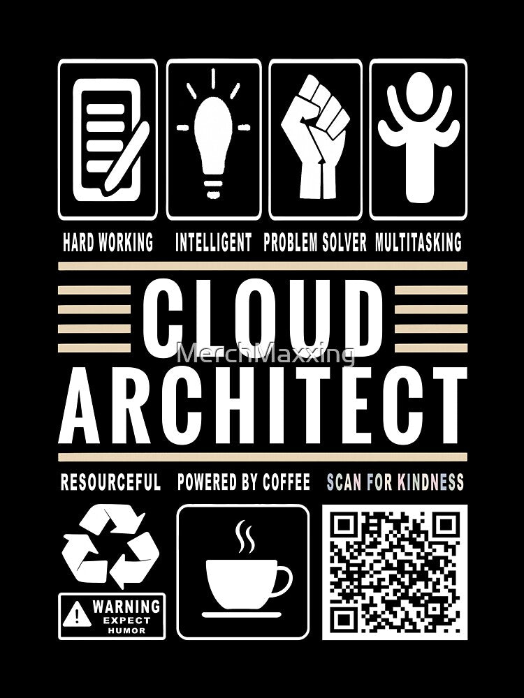 Funny Cloud Architect Job Description Icons QR Code by MerchMaxxing