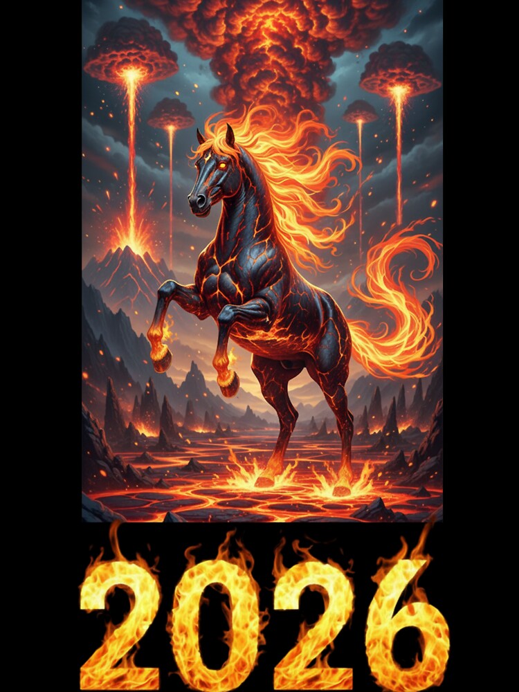 2026 Lava Horse – Volcanic Fire Stallion Fantasy Zodiac Design by Baby Adee Collective