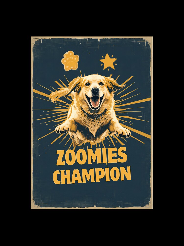 Zoomies Champion Funny Retro Dog Design by jojodebondy