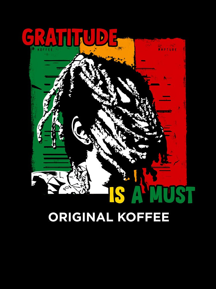 Koffee - Gratitude is a Must - dark background by Half Serious