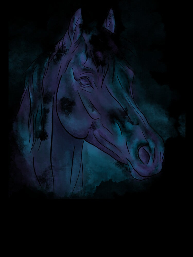 Horse Portrait Watercolor Painting by AutumnWallArt