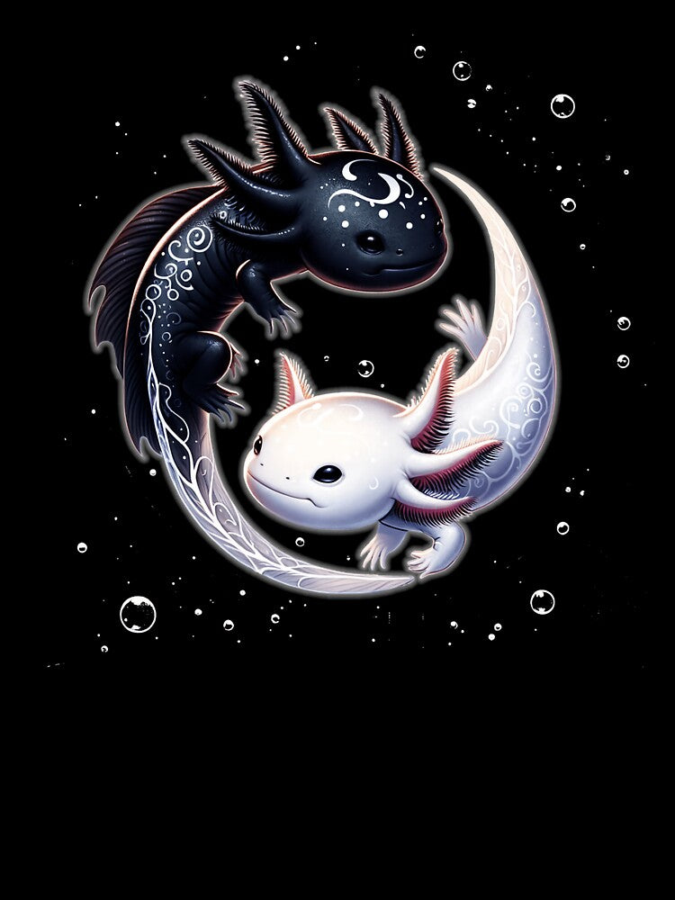 Yin Yang Axolotl Cute Balance Japanese Style by titanlevi