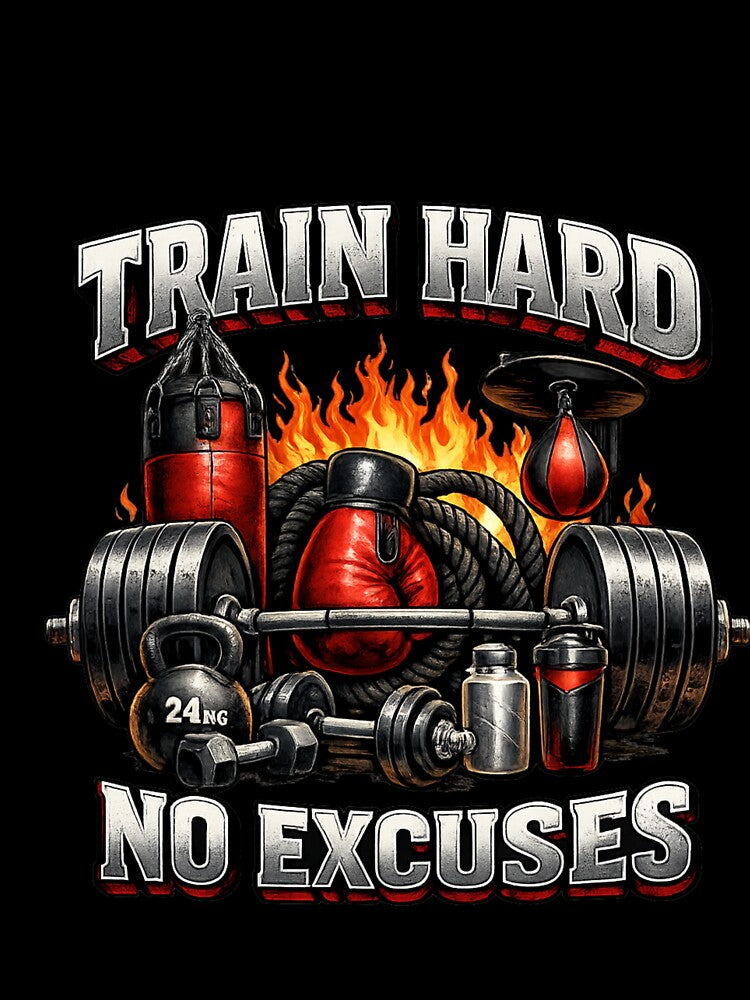 Train Hard No Excuses – Gym & Boxing Motivation by Hobby-up
