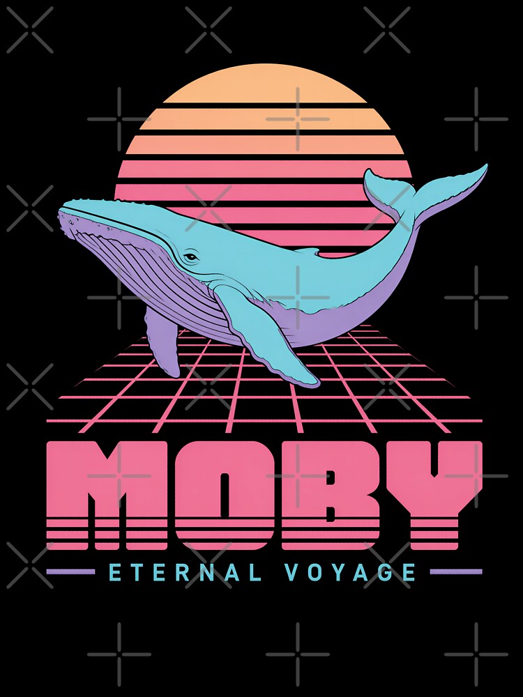 Moby Eternal Voyage Retro Vaporwave Whale by Fenay Designs