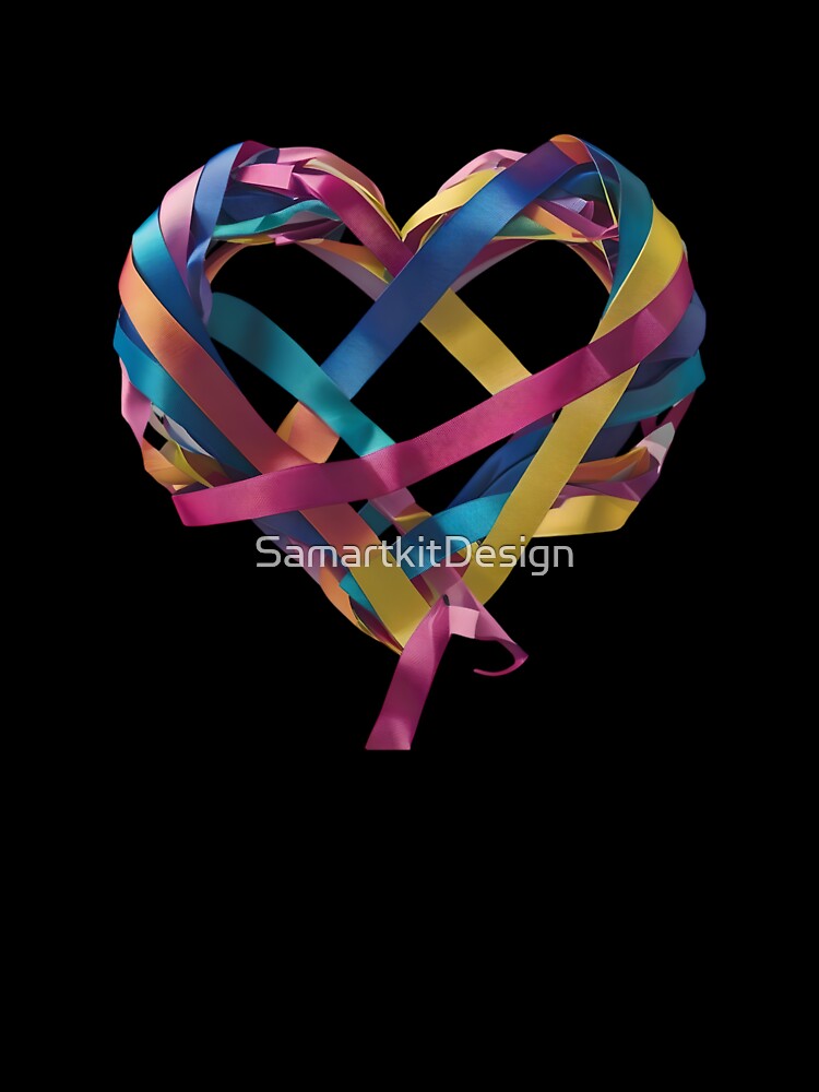 Colorful Ribbon Heart – Love, Unity, and Celebration by SamartkitDesign