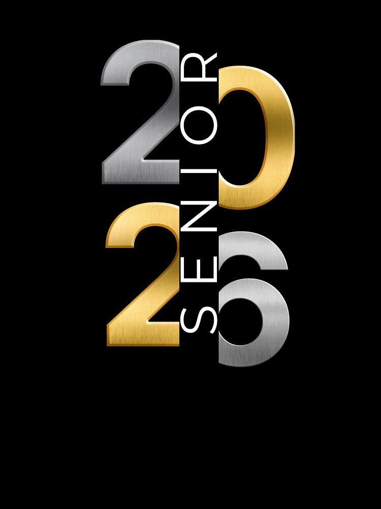 Senior 2026 Silver and Gold Vertical by Seeshellspace Designs