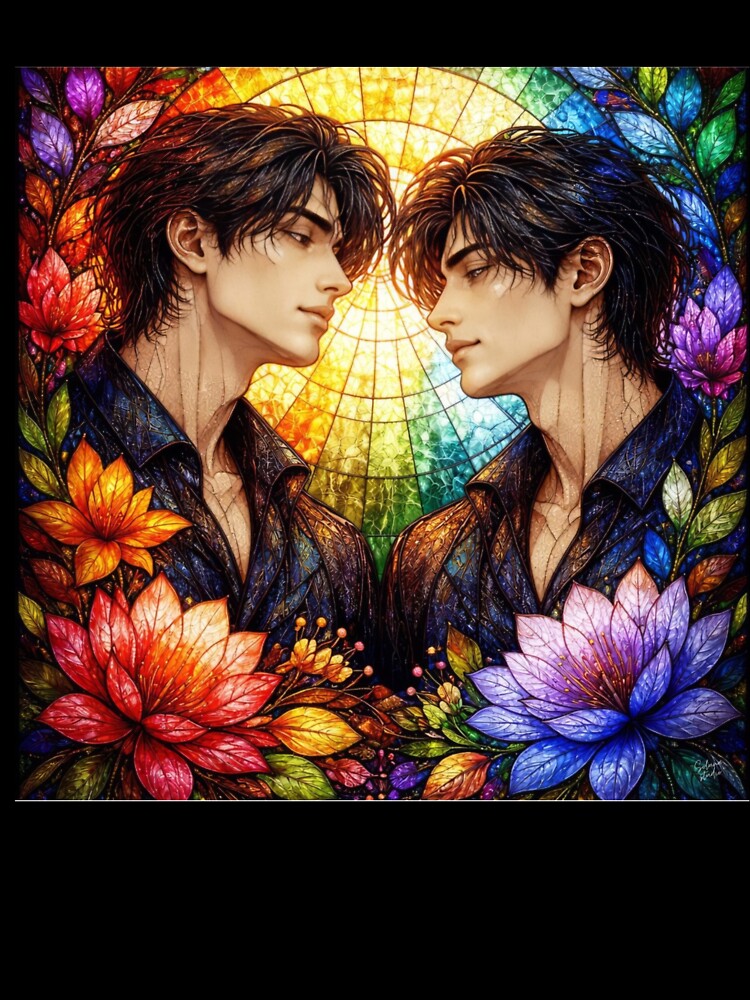 Pride & Unity: Rainbow Stained Glass Soulmates by Soluna Studio