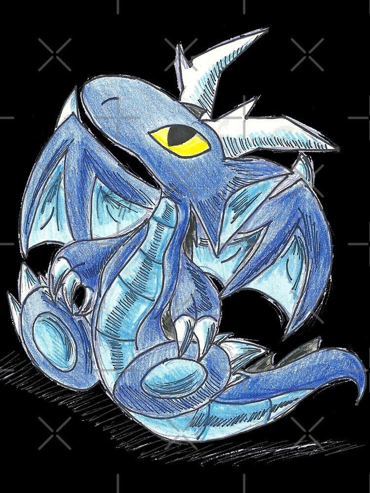 Baby Sapphire Dragon by KOKeefeArt
