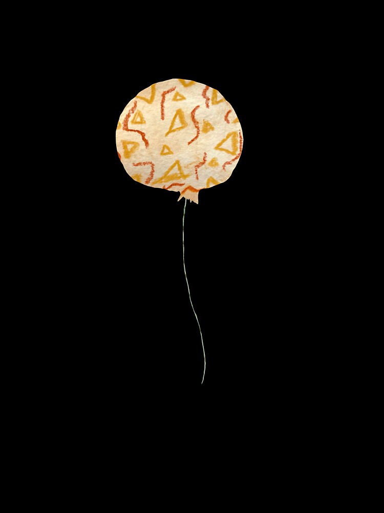 Balloon beige textured pencil a watercolor sketch black by Yana Mustafina | Boho Soulful Designs