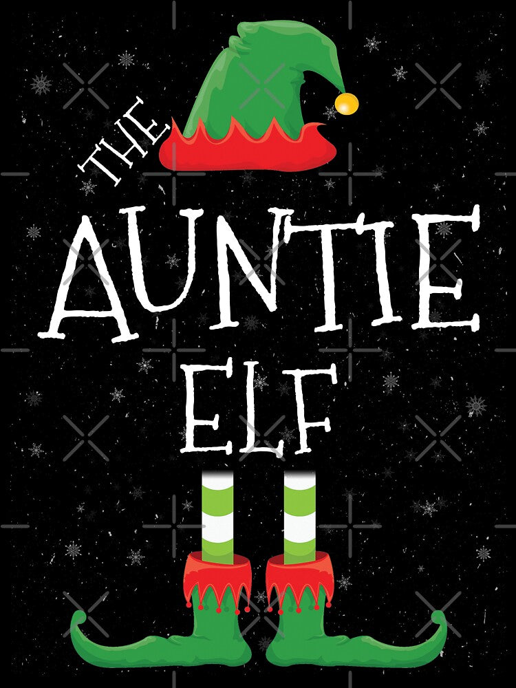 Auntie  Elf Family Matching Christmas Group Funny Gift by DavisHasari