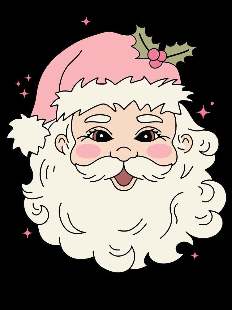 Retro Vintage Pink Santa Claus Pink Christmas by Stroblesamuel