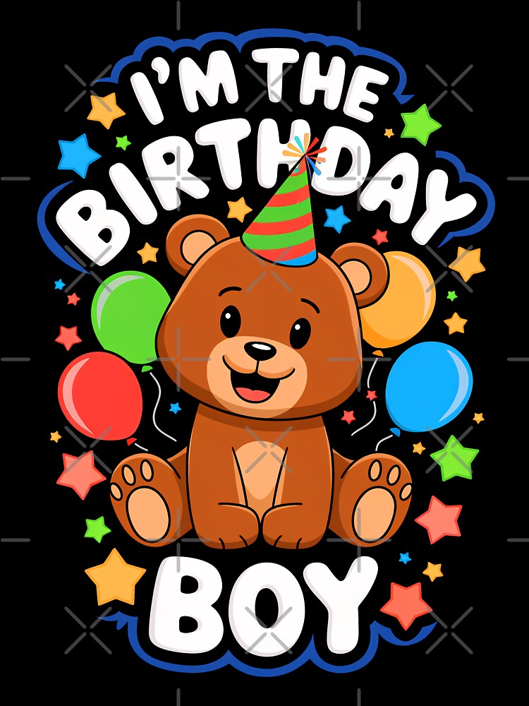 Funny Brown Bear Birthday Boy Bday Boys Girls Kids by rafaeltto