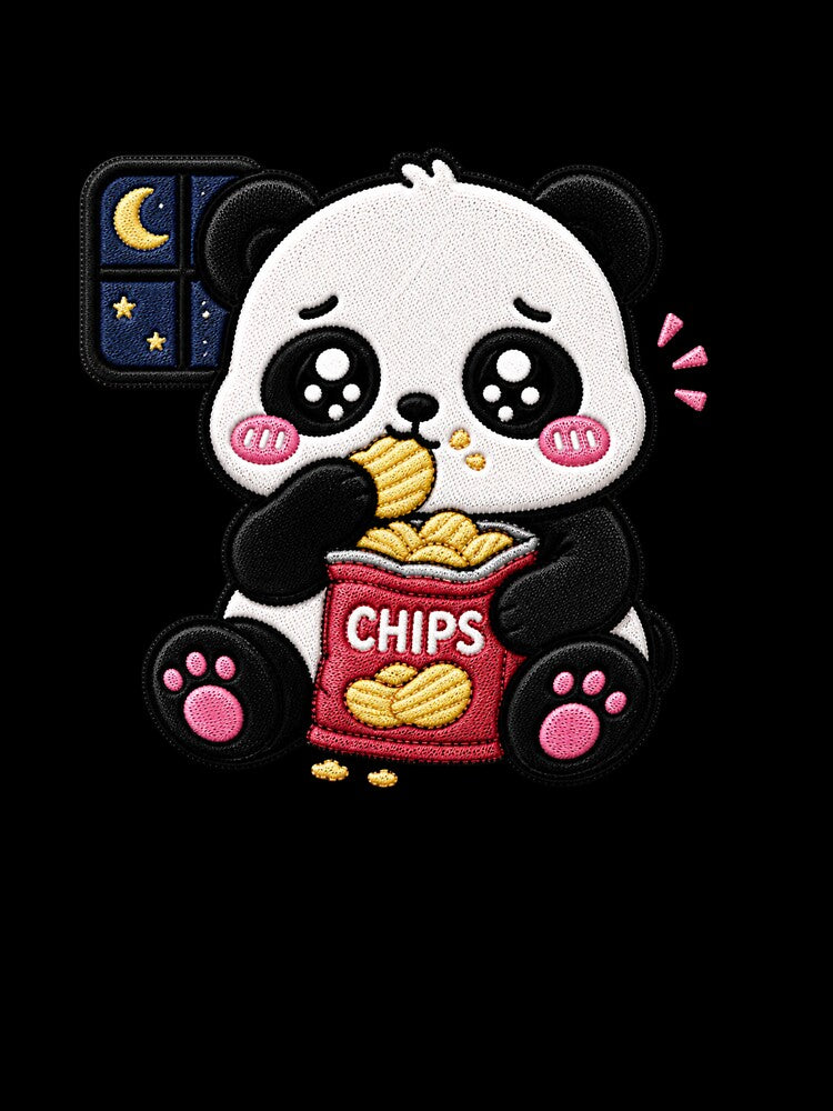 Snack Attack Panda Embroidery Patch Funny Kawaii by ColorSplash123