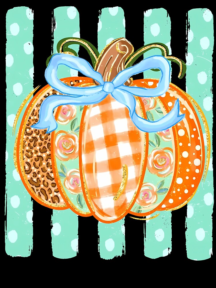 Striped Preppy Fall Season Pumpkin by OMITTEROMINOUS