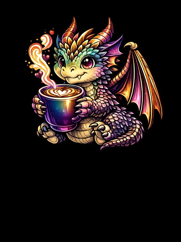 Rainbow Dragon Coffee – Cute Baby Dragon Latte Art by Reminixi
