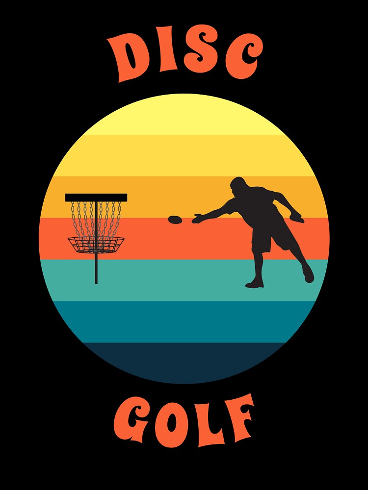 Retro Sunset Disc Golf Silhouette. by TBWCREATIONS