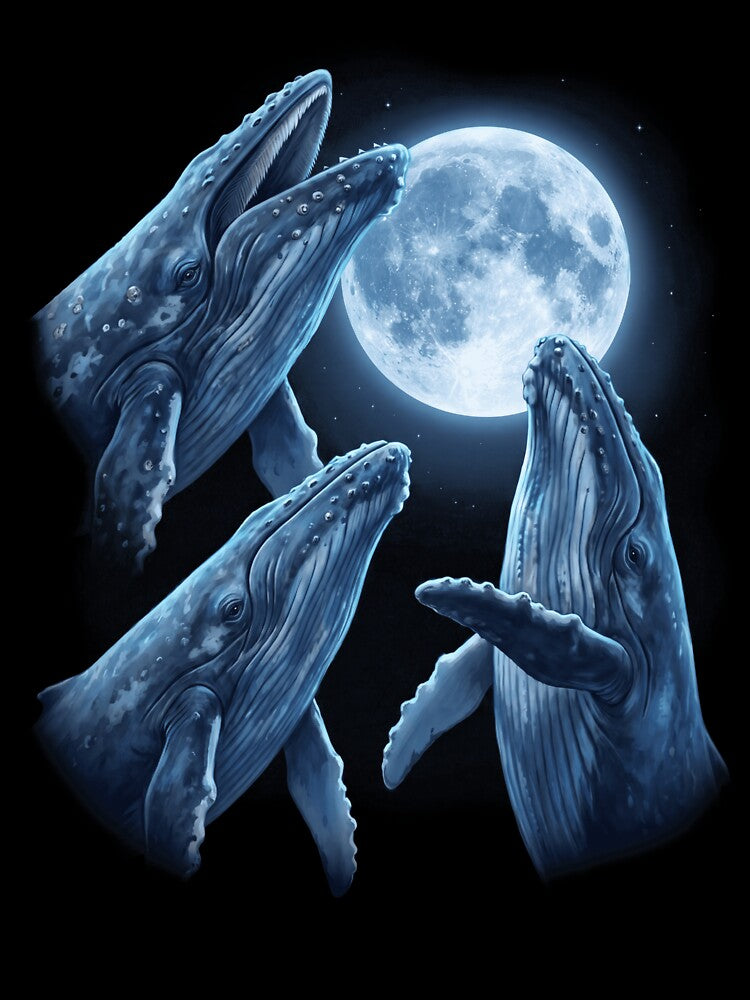Whale Howling Moon Art Animal Lover by TerryConnells