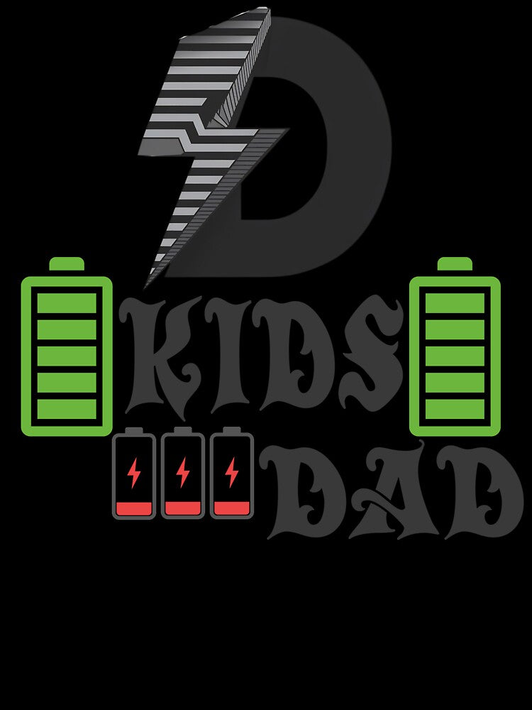 Dad of Four Low Battery Funny Family Tee by andyandy20