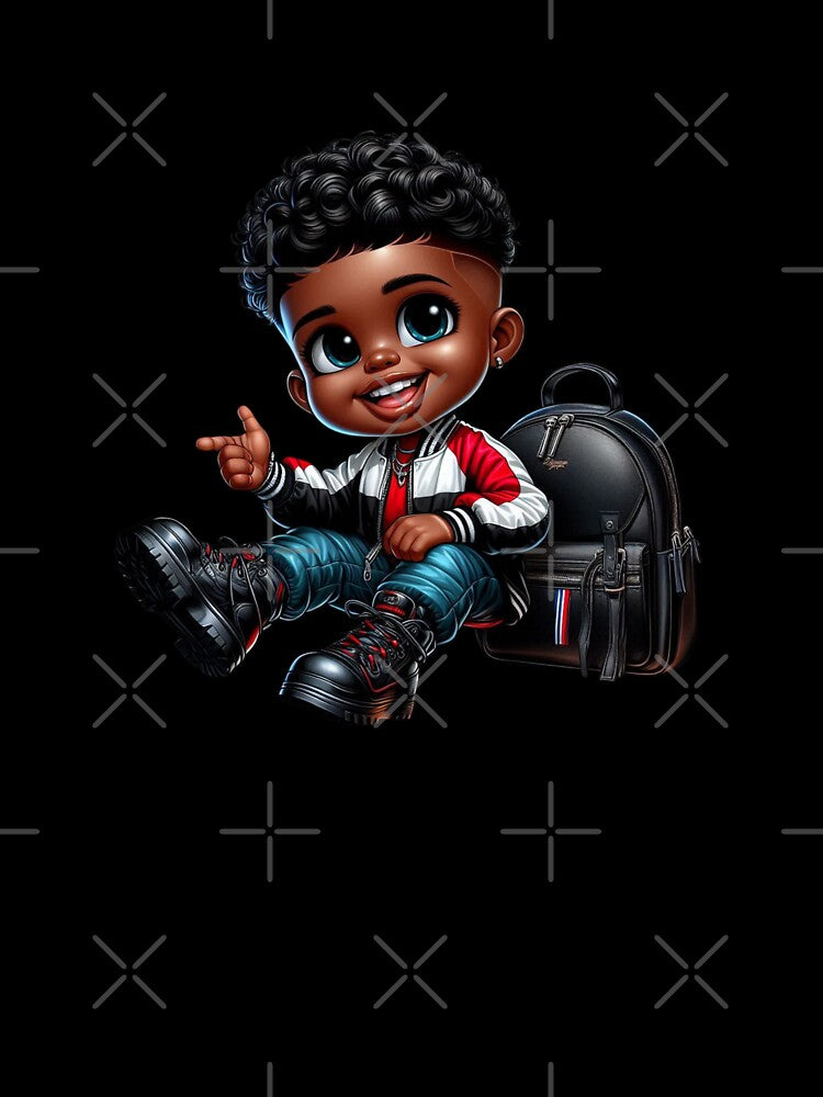 Smiling Black Kid Cartoon Character by Lulunza